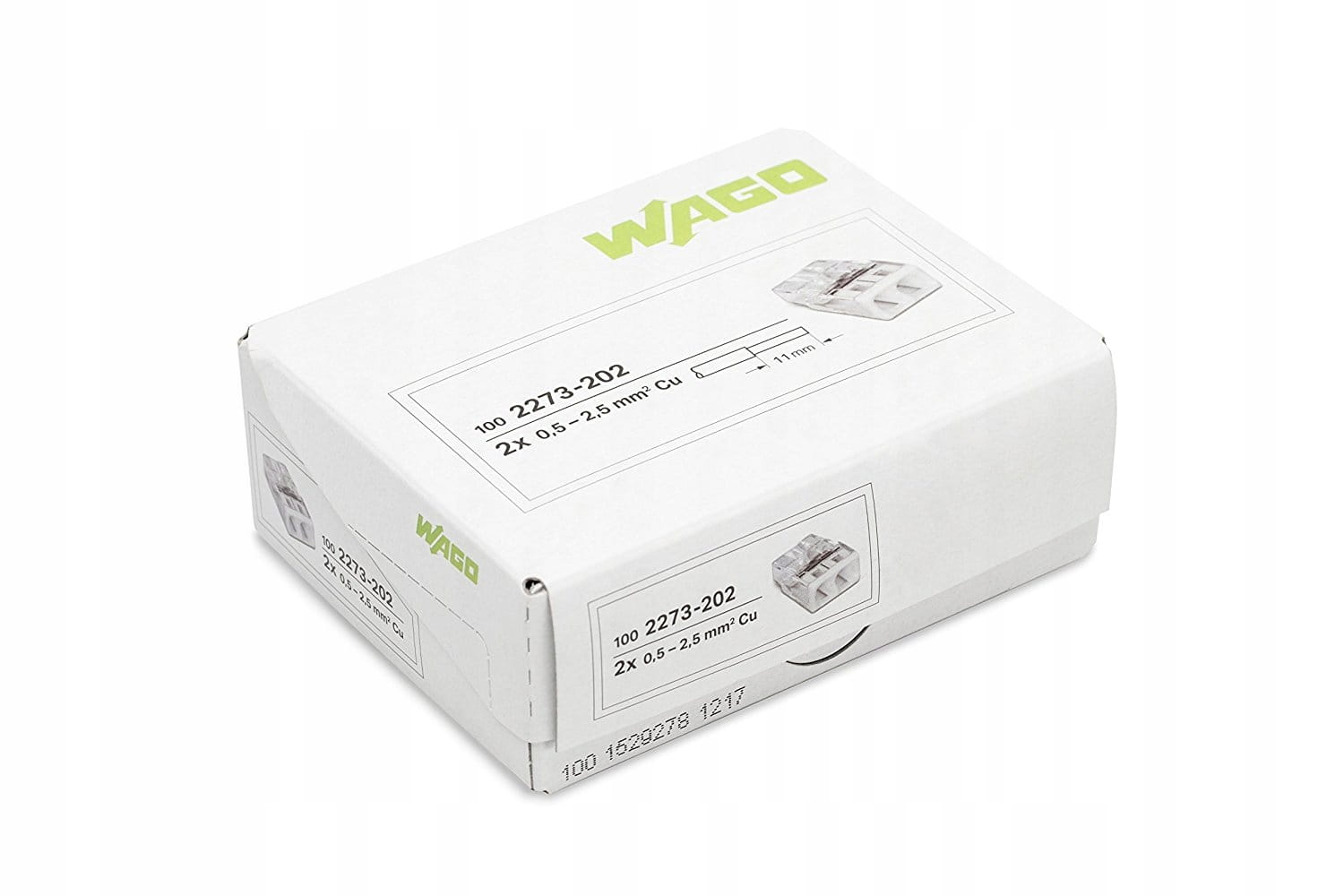 Wago szybkozłączka na drut 2x2,5 2273-202 100 szt